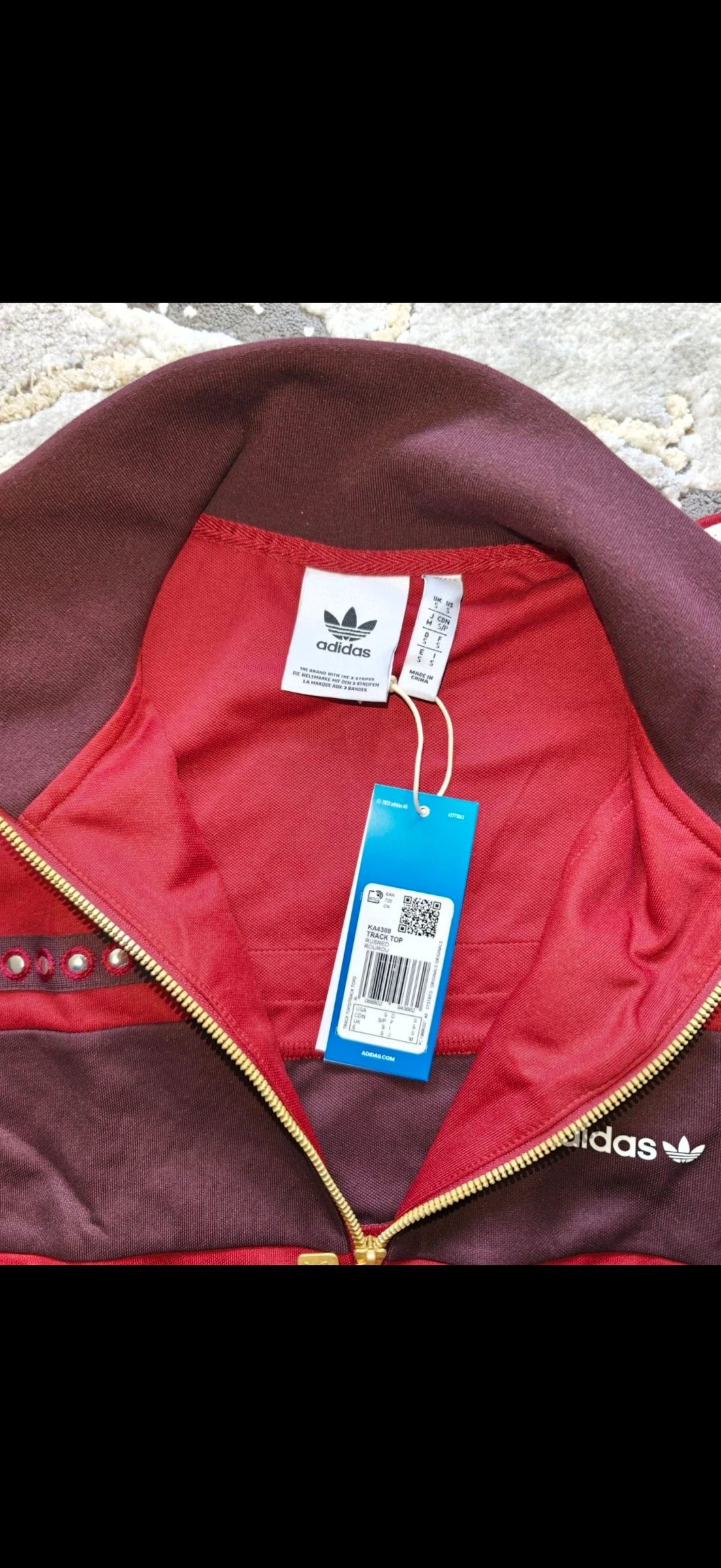 Jaqueta vermelha Adidas Track Top unissex tamanho P – photo 3